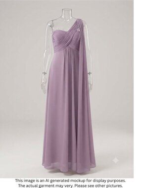 Ever Pretty One-Shoulder Lavender Chiffon Gown
